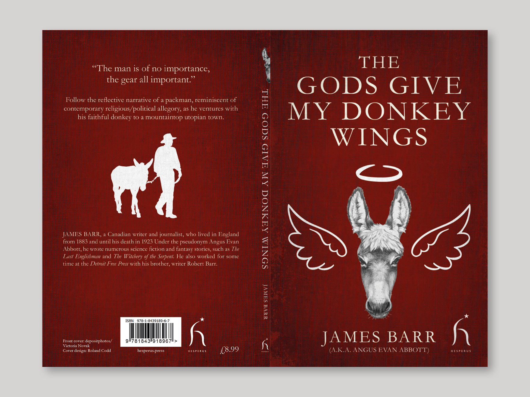 Full book cover for The Gods Give My Donkey Wings, showing the front, spine and back
