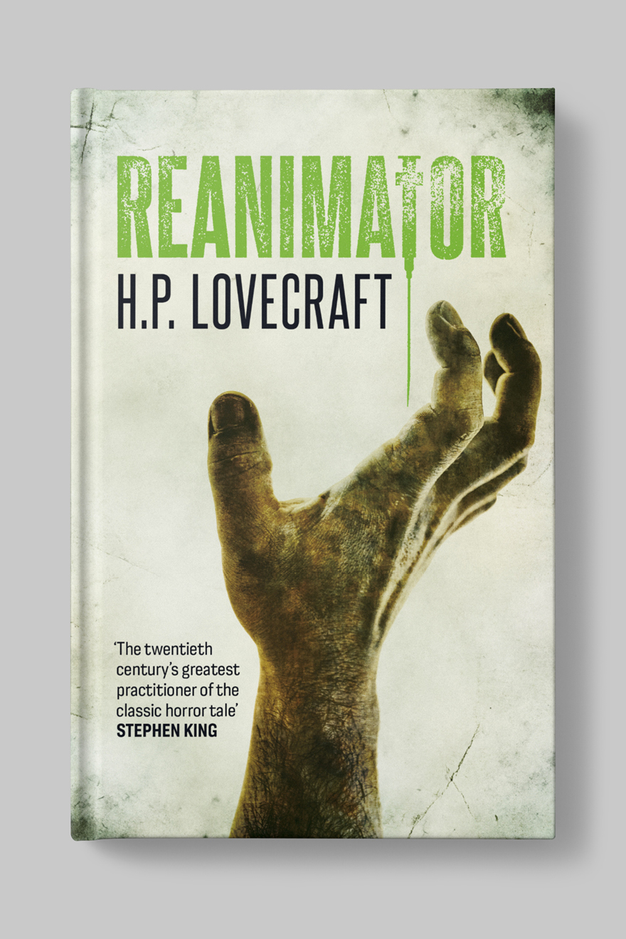Front of the book cover to Reanimator, showing a zombie hand reaching for the title