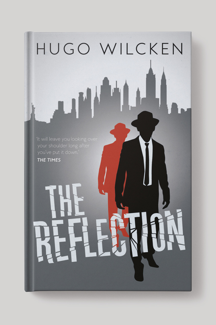 Front cover to The Reflection, showing two silhouettes against a New York skyline