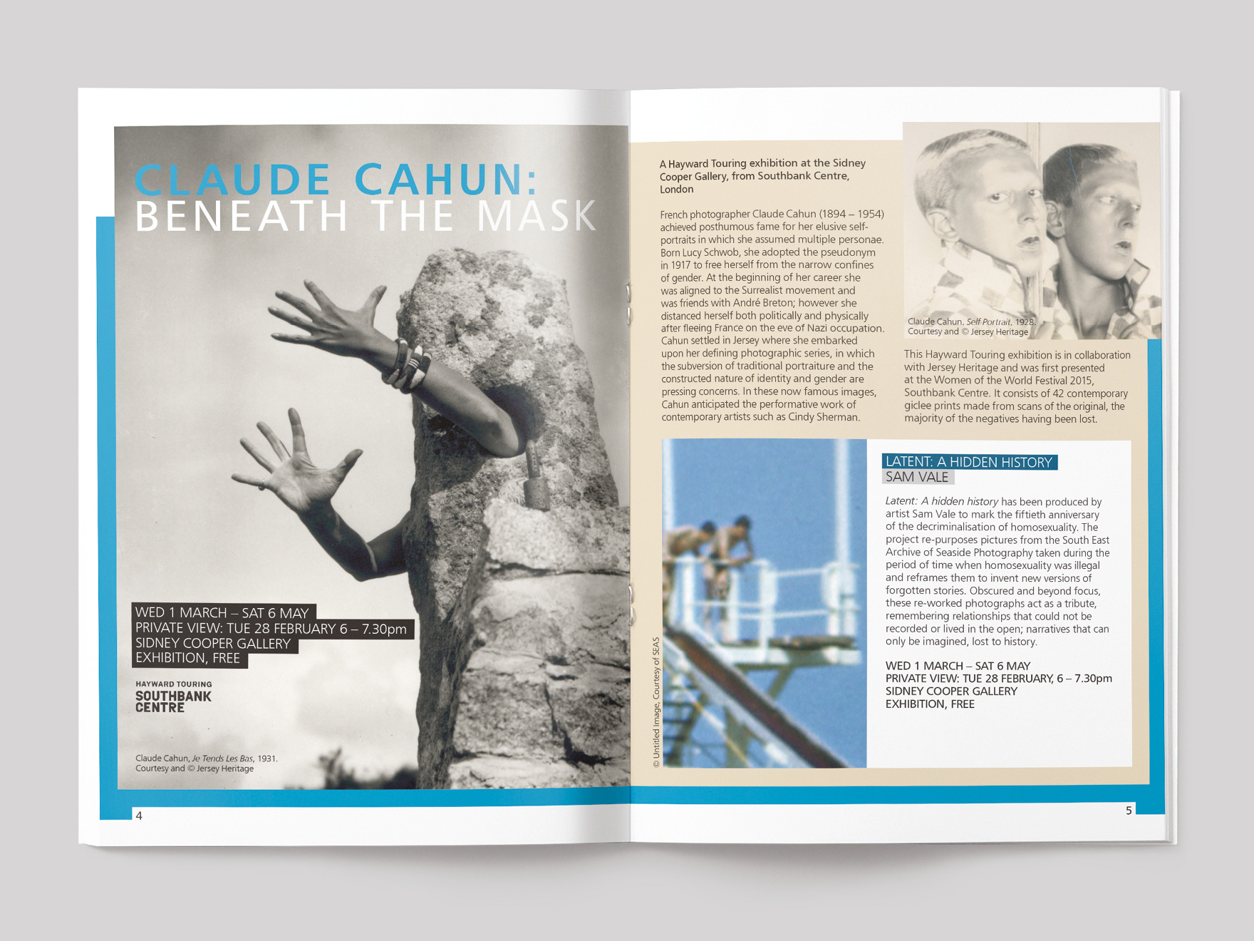 Inside pages from Arts & Culture magazine, showing the art section